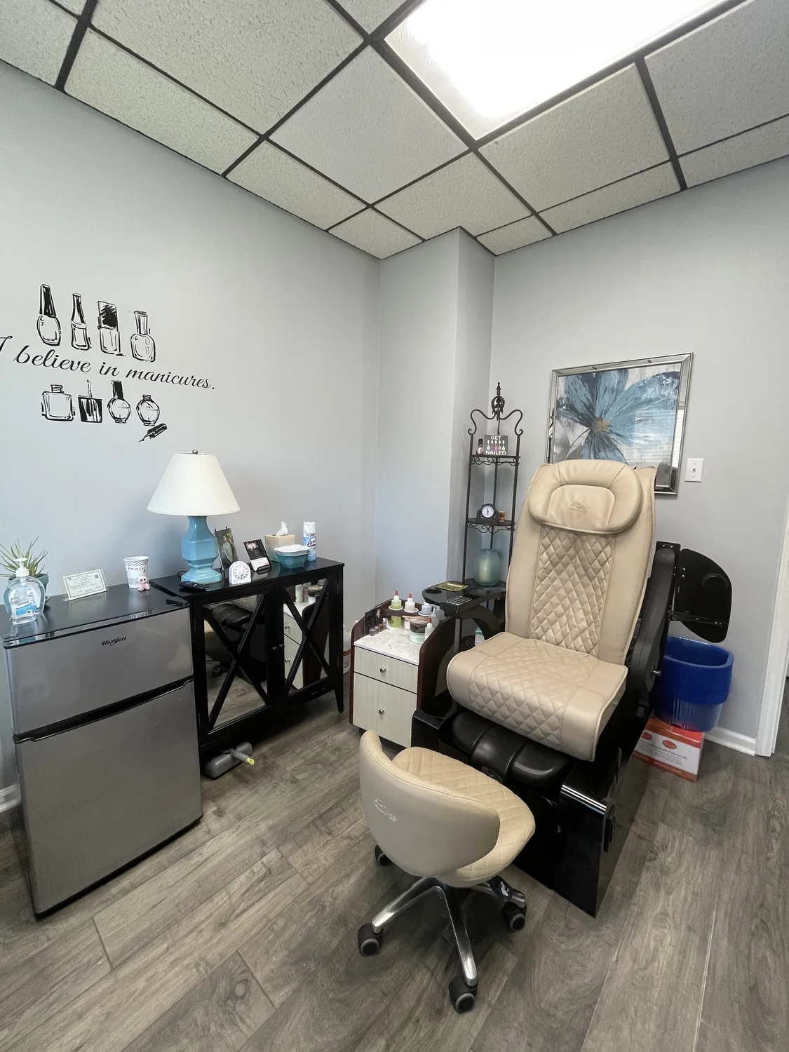 The calm, private nail room at Ultimate Beauty Salon